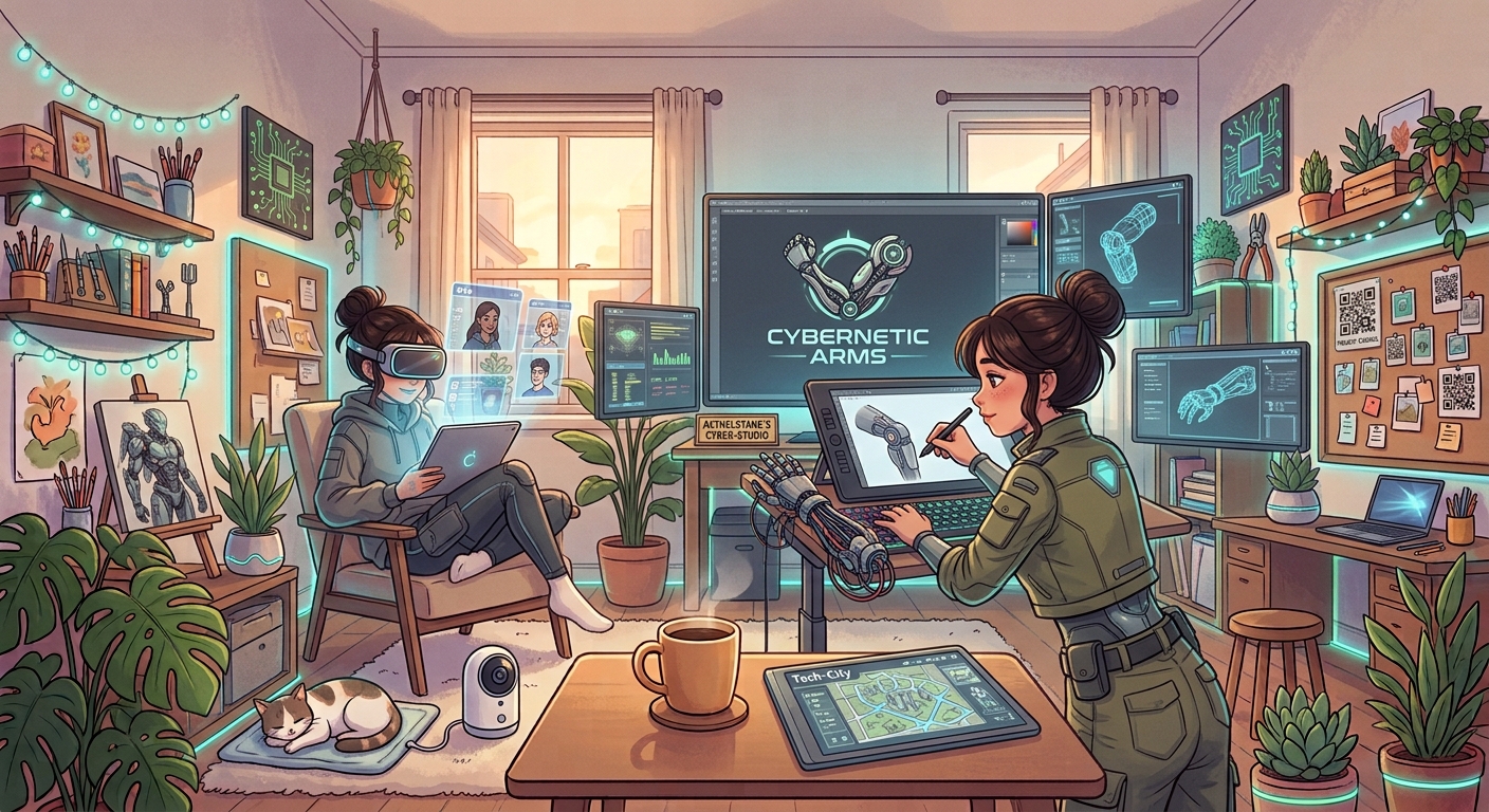Girlhood Internet illustration representing digital life, career and everyday lifestyle